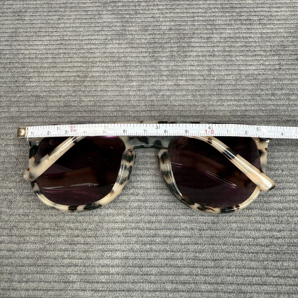 Ted Baker TB121 IVO Tortoise Shell Round Y2K Sunglass Ivory Black Gold 53-20-140 - Picture 8 of 15